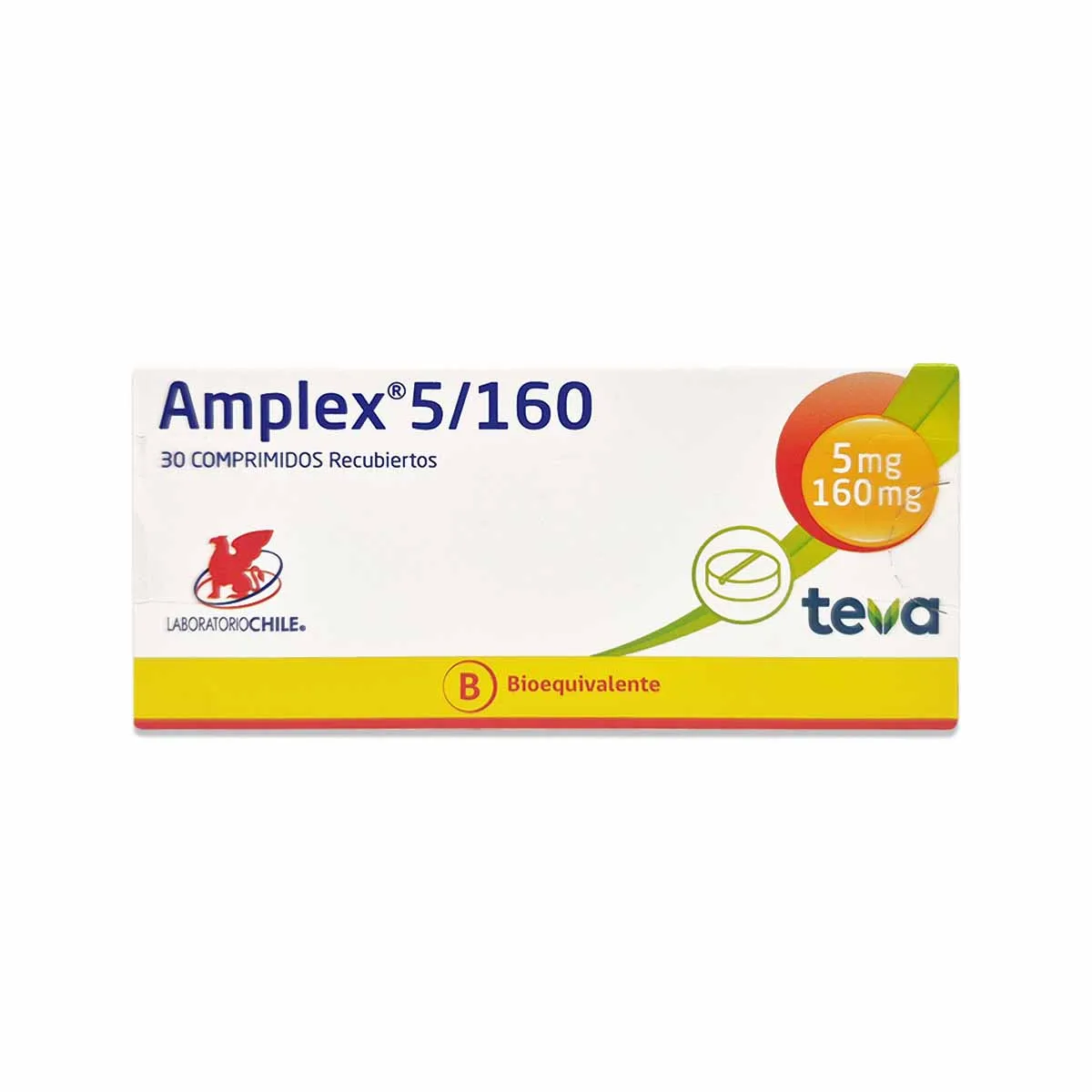 Amplex 5/160 5 mg/160 mg 30 Comprimidos - Amlodipino + Valsartán