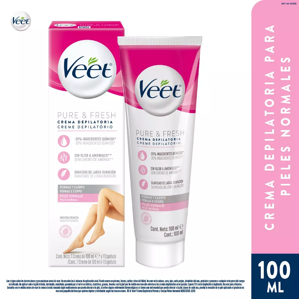 Veet Pure & Fresh Crema Depilatoria Piel Normal 100 ml