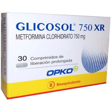 Glicosol XR 750 mg x 30 Comprimidos - Metformina Clorhidrato