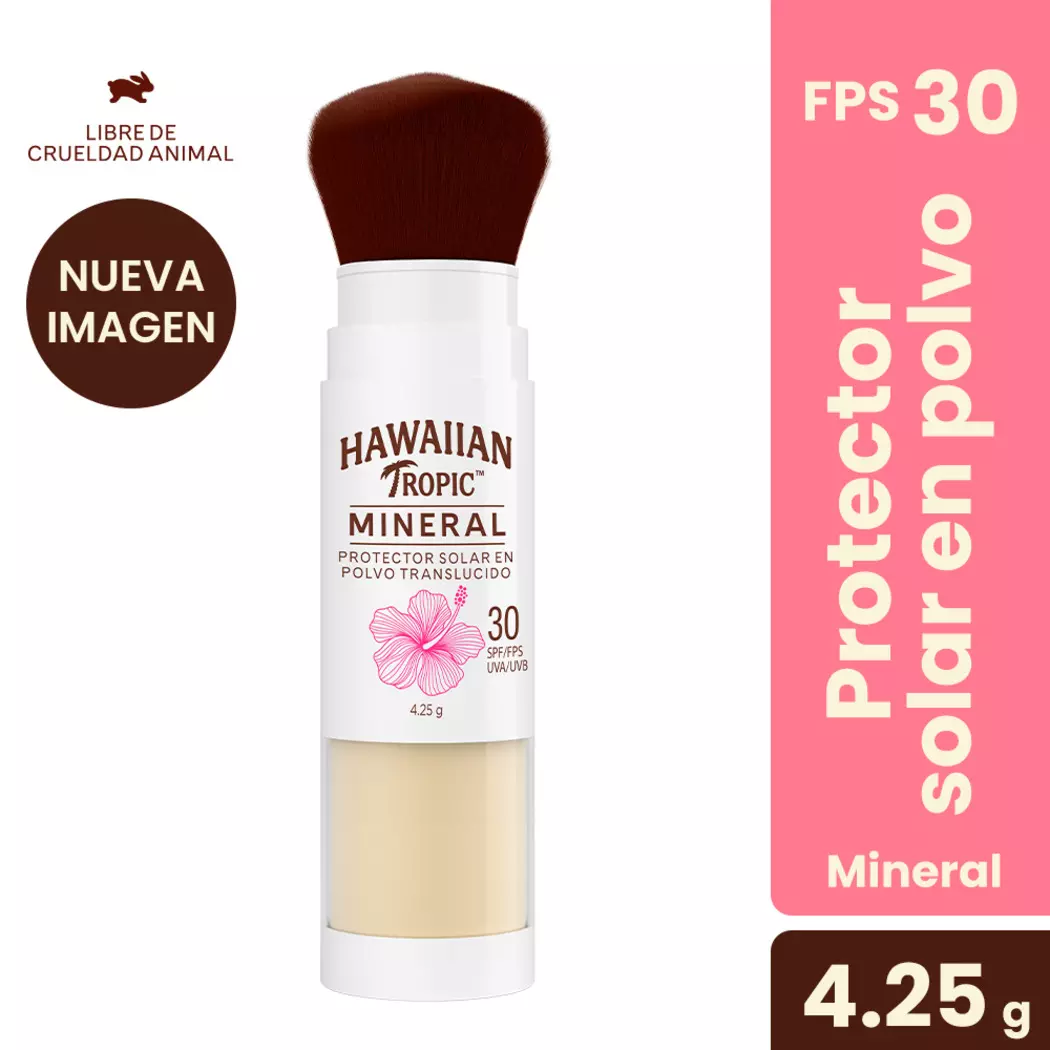 Hawaiian Tropic Mineral Brush FPS 30 Polvo Translúcido 4.25 g
