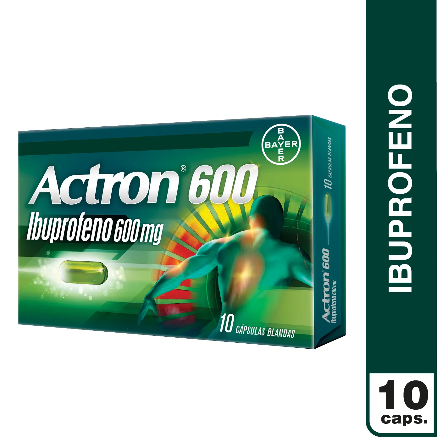 Actron 600 mg x 10 Cápsulas Blandas - Ibuprofeno