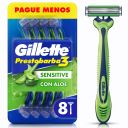 Máquina de Afeitar Gillette Prestobarba3 Sensitive 8 Unidades