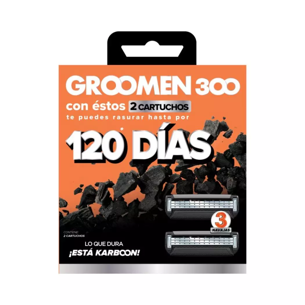 Groomen 300 Repuestos 2 Cartuchos 3 Navajas