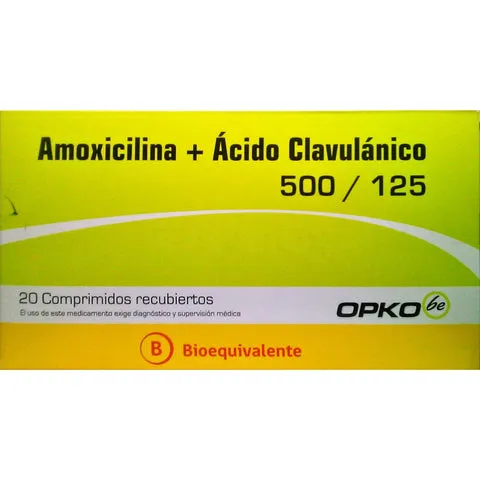 Amoxicilina + Ácido Clavulánico 500/125 mg x 20 Comprimidos - OPKO