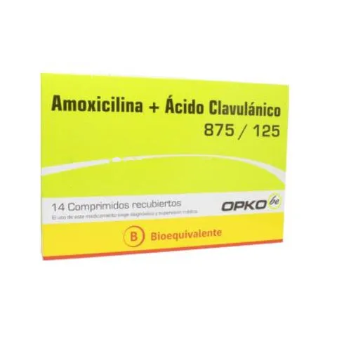 Amoxicilina + Ácido Clavulánico 875/125 mg 14 Comprimidos - Opko