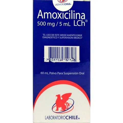 Amoxicilina 500 mg/5 mL 60 mL - Laboratorio Chile