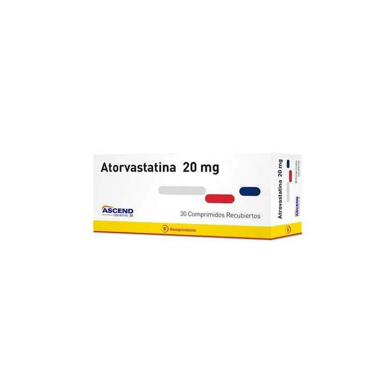 Atorvastatina 20 mg x 30 Comprimidos Recubiertos - Ascend