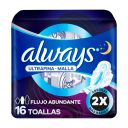 Always Nocturna Ultrafina 16 Unidades - Toalla Higiénica
