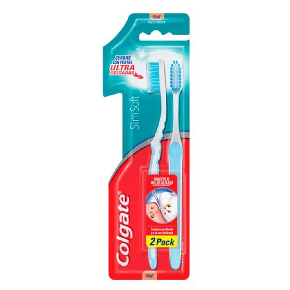 Colgate Slim Soft Suave Cepillo Dental Pack x 2
