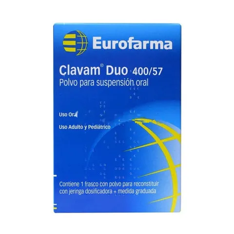 Clavam Duo 400/57 mg x 70 mL - Amoxicilina + Ácido Clavulánico