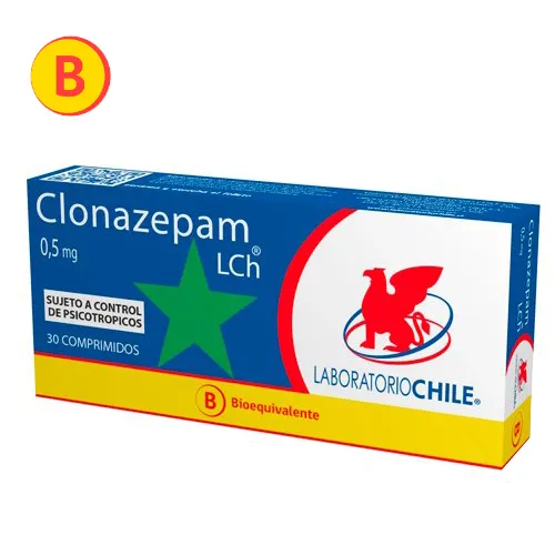 Clonazepam 0,5 mg x 30 Comprimidos - Laboratorio Chile