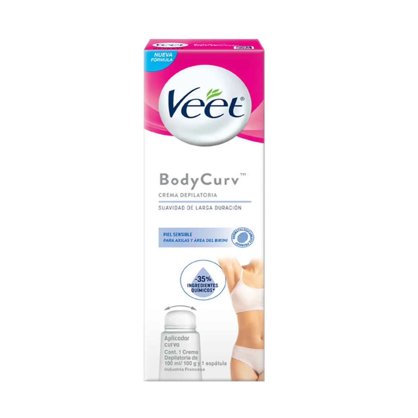 Veet BodyCurv Crema Depilatoria Axila y Bikini Piel Sensible 100 ml