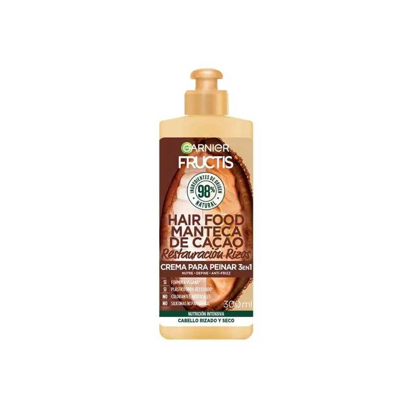 Garnier Fructis Hair Food Crema para Peinar 3en1 Restauración Rizos 300 ml