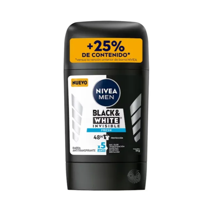 Nivea Men Black & White Invisible Fresh Antitranspirante 54 g