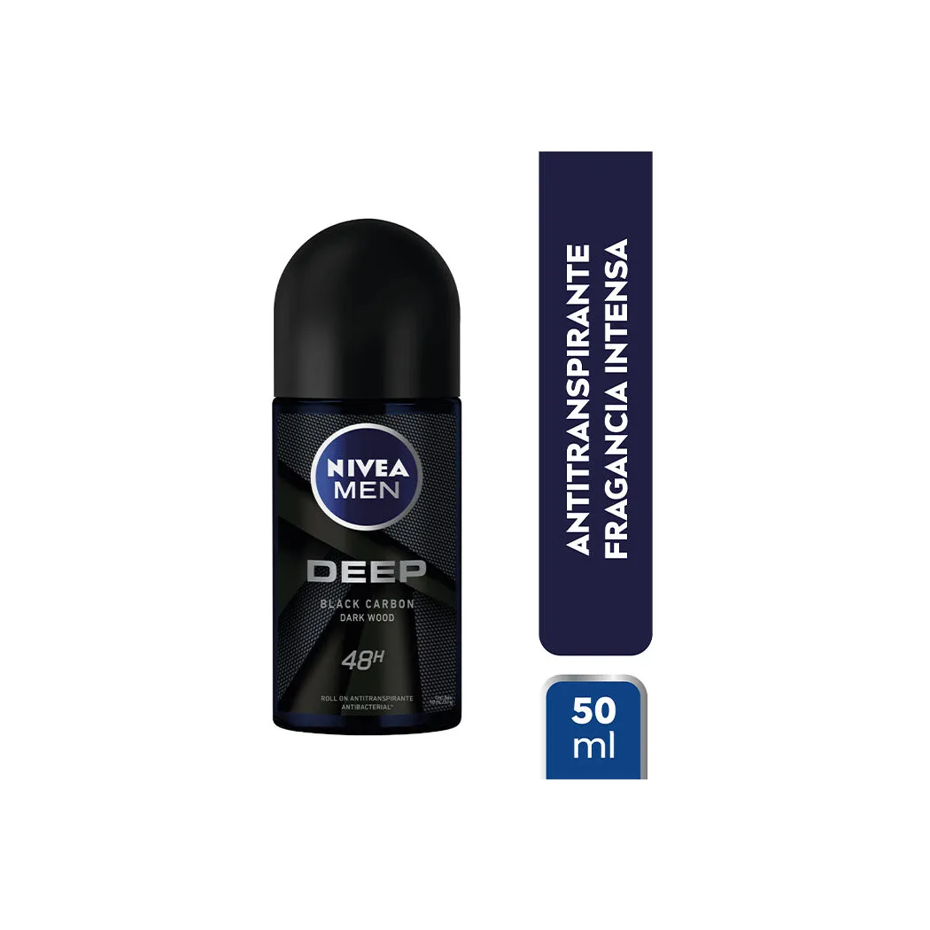 Nivea Men Deep Black Carbon Dark Wood Antitranspirante Roll On 50 ml