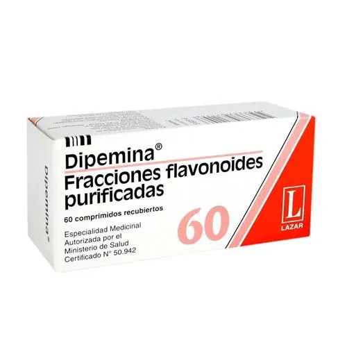 Dipemina 500 mg x 60 Comprimidos Recubiertos - Diosmina + Hesperidina