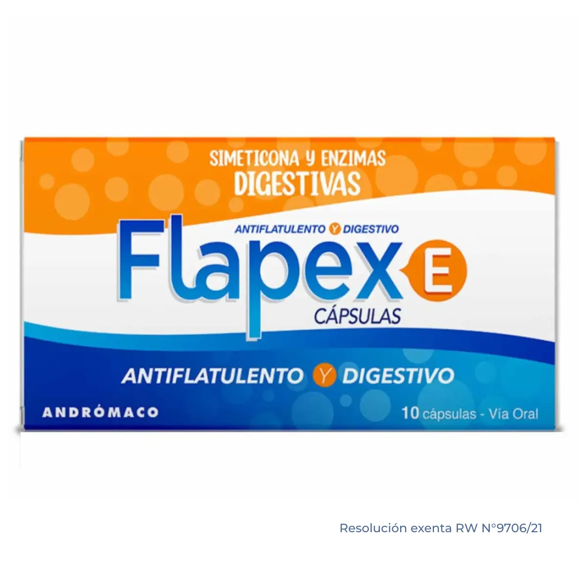 Flapex-E x 10 Cápsulas - Simeticona y Enzimas Digestivas