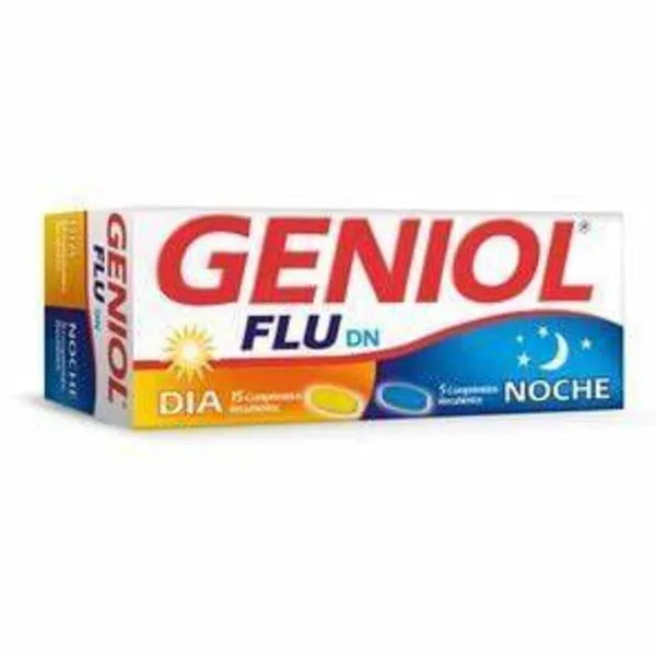 Geniol Flu Día-Noche 20 Comprimidos - Paracetamol, Pseudoefedrina, Clorfenamina