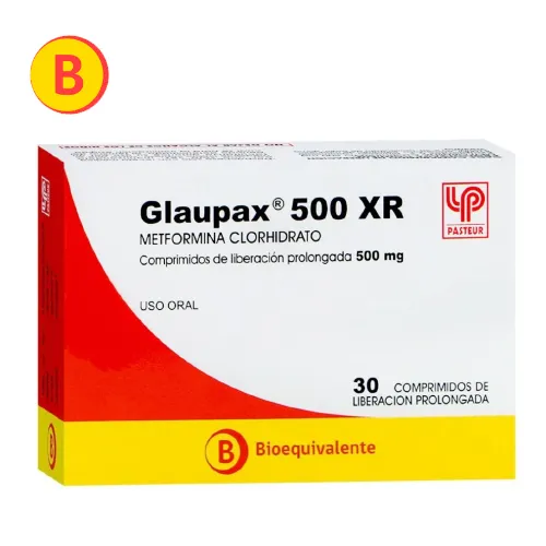 Glaupax XR 500 mg x 30 Comprimidos - Metformina Clorhidrato