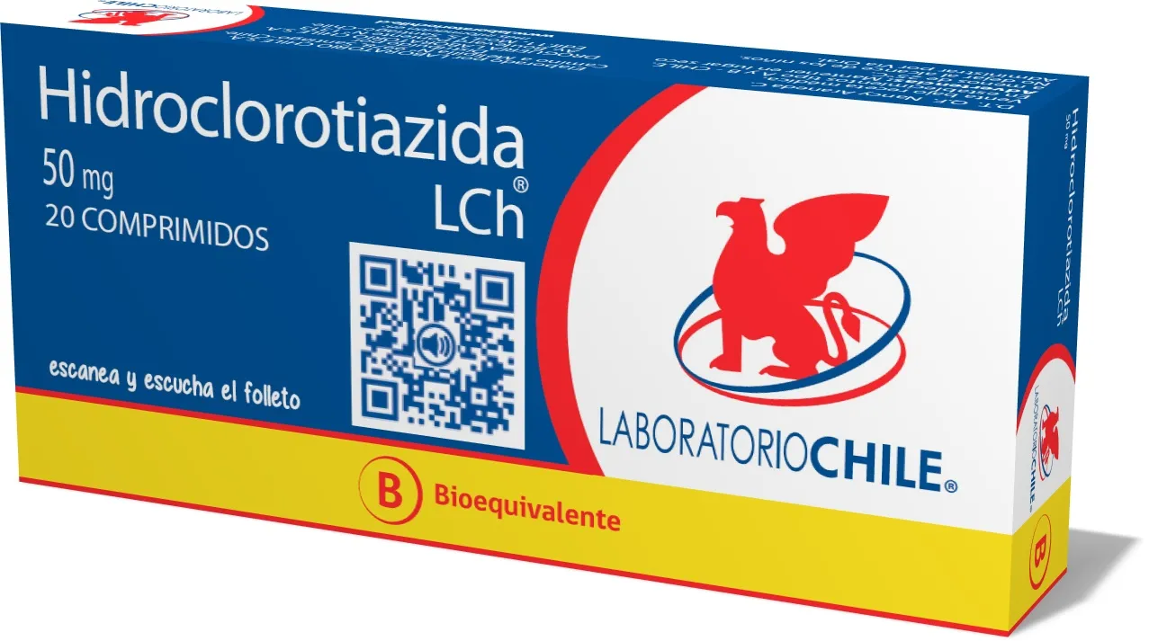 Hidroclorotiazida 50 mg x 20 Comprimidos - Laboratorio Chile
