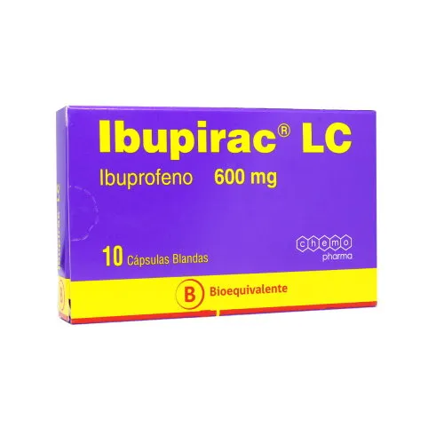 Ibupirac LC 600 mg x 10 Cápsulas Blandas - Ibuprofeno