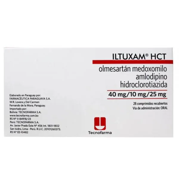 Iltuxam HCT 40/10/25 mg 28 Comprimidos - Olmesartán/Amlodipino/Hidroclorotiazida
