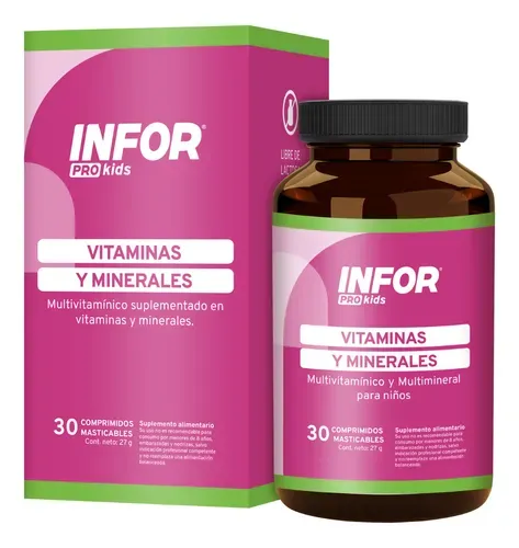 Infor Pro Kids Vitaminas y Minerales 30 Comprimidos Masticables
