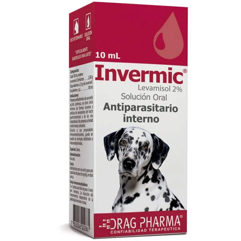 Invermic Antiparasitario Perro Levamisol 2% 10 ml