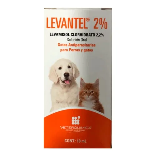 Levantel 2% Solución Oral 10 mL - Antiparasitario Perros y Gatos