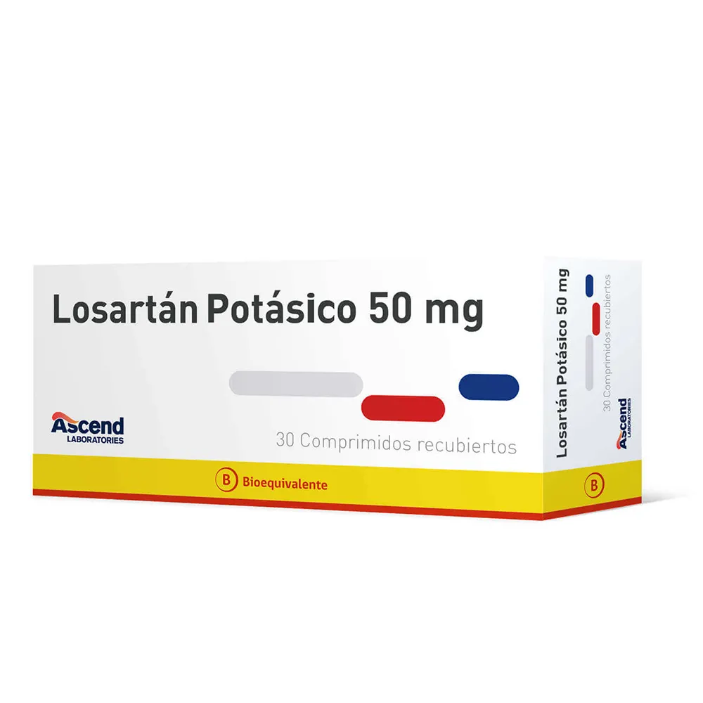 Losartán 50 mg x 30 Comprimidos Recubiertos - Ascend