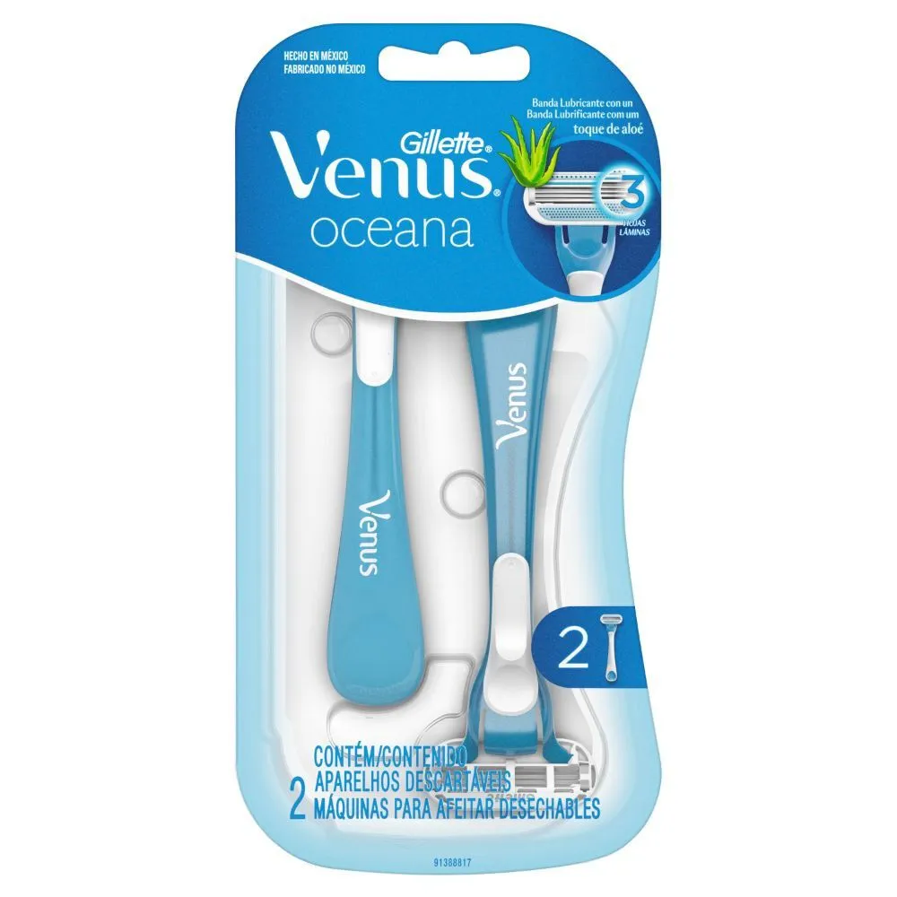 Gillette Venus Oceana Máquina Afeitar 2 Unidades - 3 Hojas