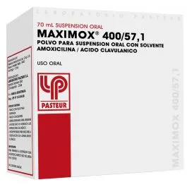 Maximox 400/57,1 mg Suspensión Oral 70 mL - Amoxicilina + Ácido Clavulánico
