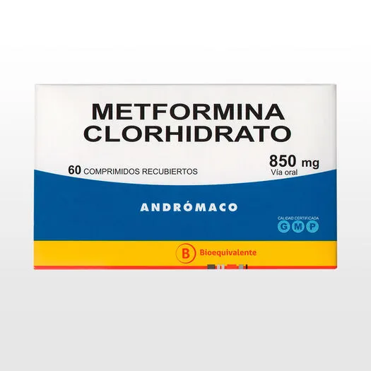 Metformina 850 mg x 60 Comprimidos Recubiertos - Andrómaco