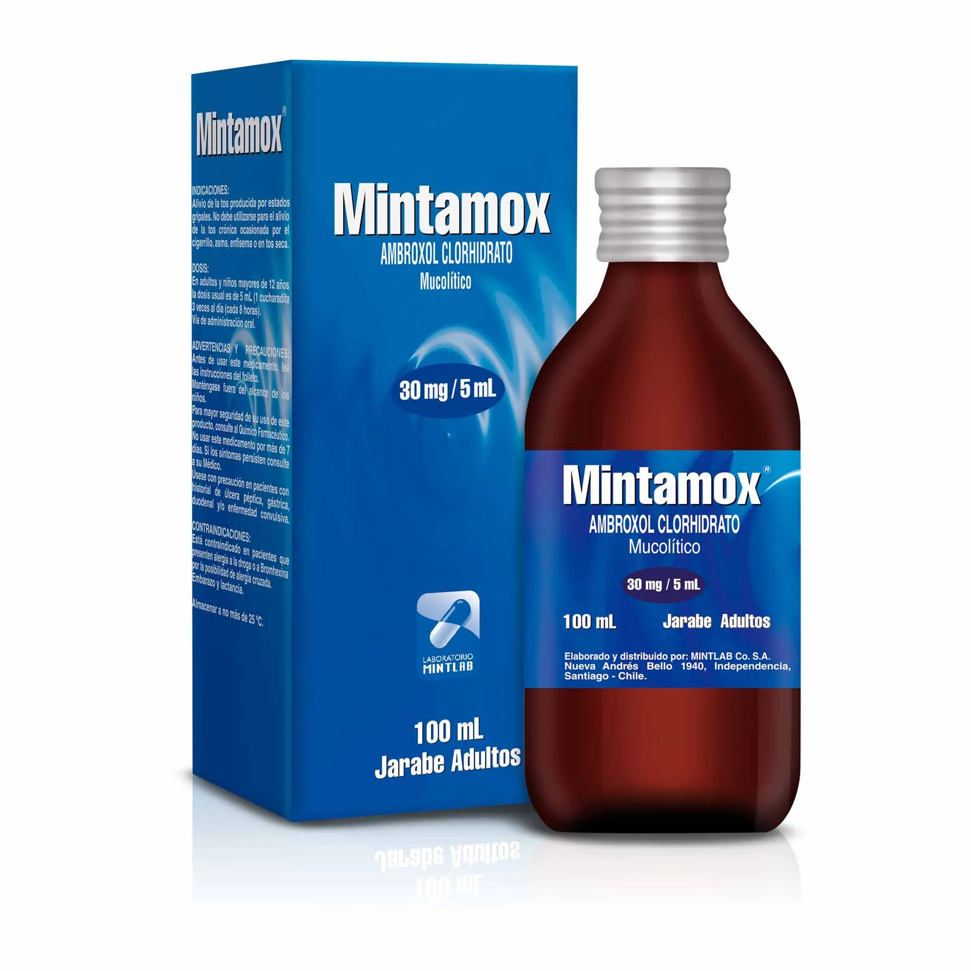 Mintamox Adulto 30 mg/5 mL Jarabe 100 mL - Ambroxol