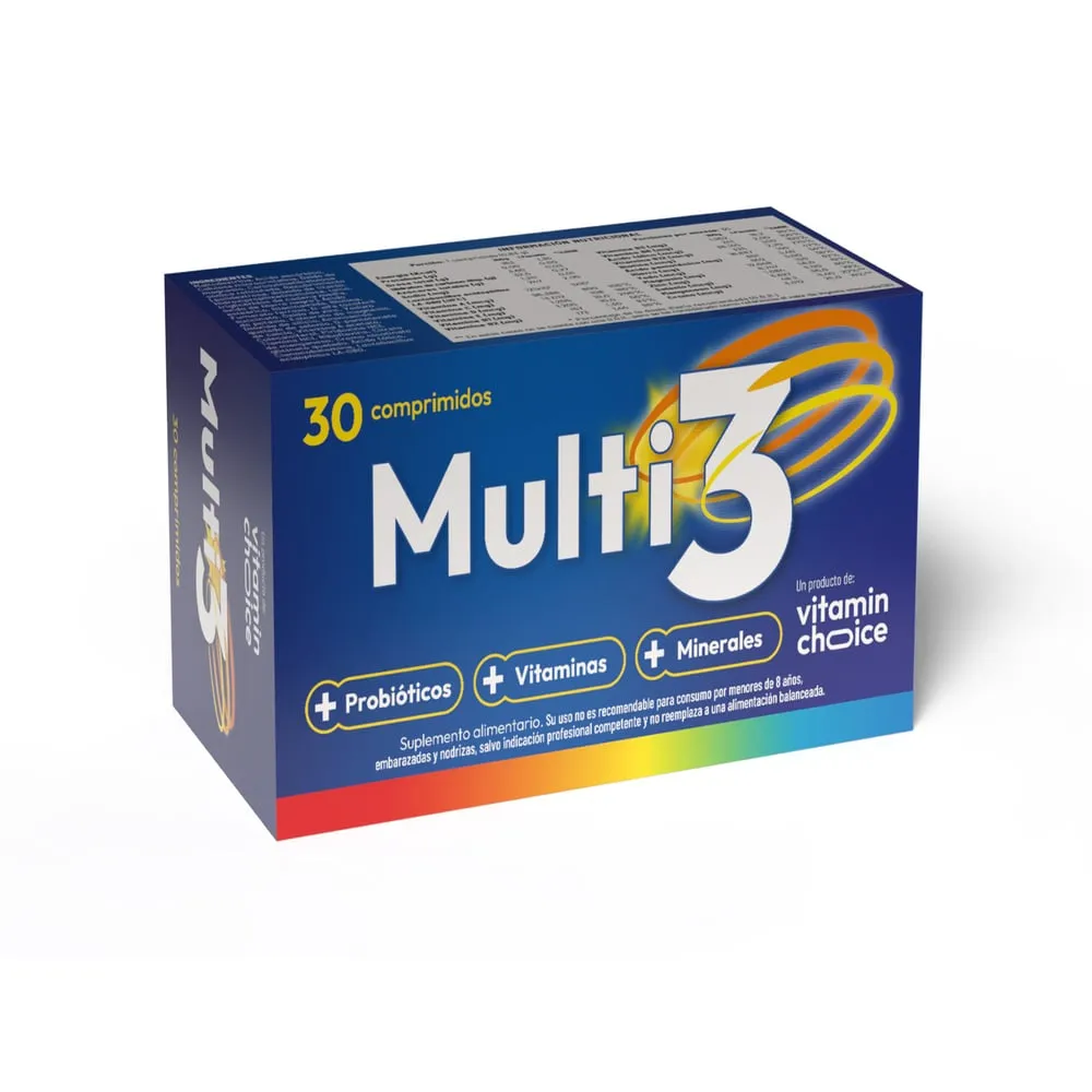 Vitamin Choice Multi 3 30 Comprimidos - Multivitamínico + Probióticos