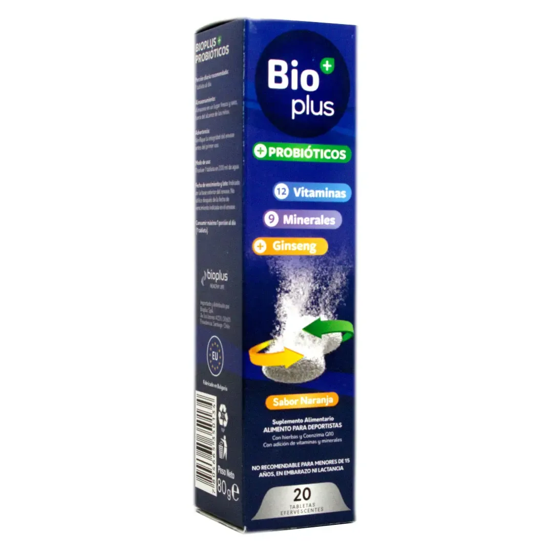 Bio+ plus Probióticos Multivitamínico 20 Comprimidos Efervescentes