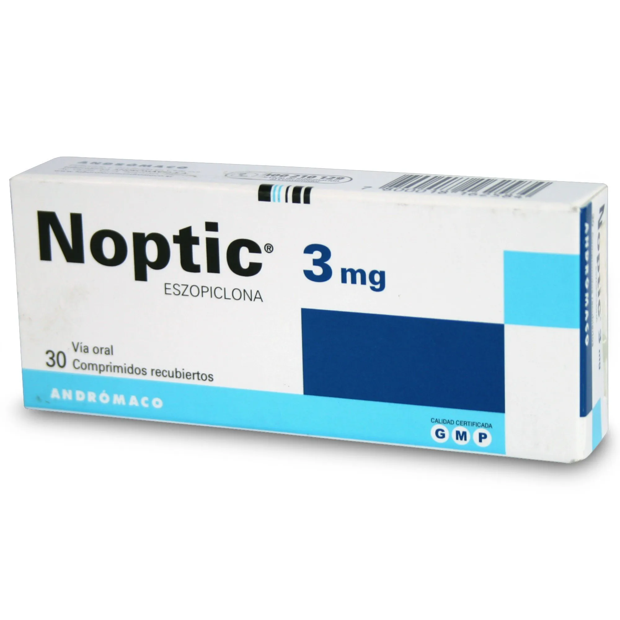 Noptic 3 mg x 30 Comprimidos Recubiertos - Eszopiclona