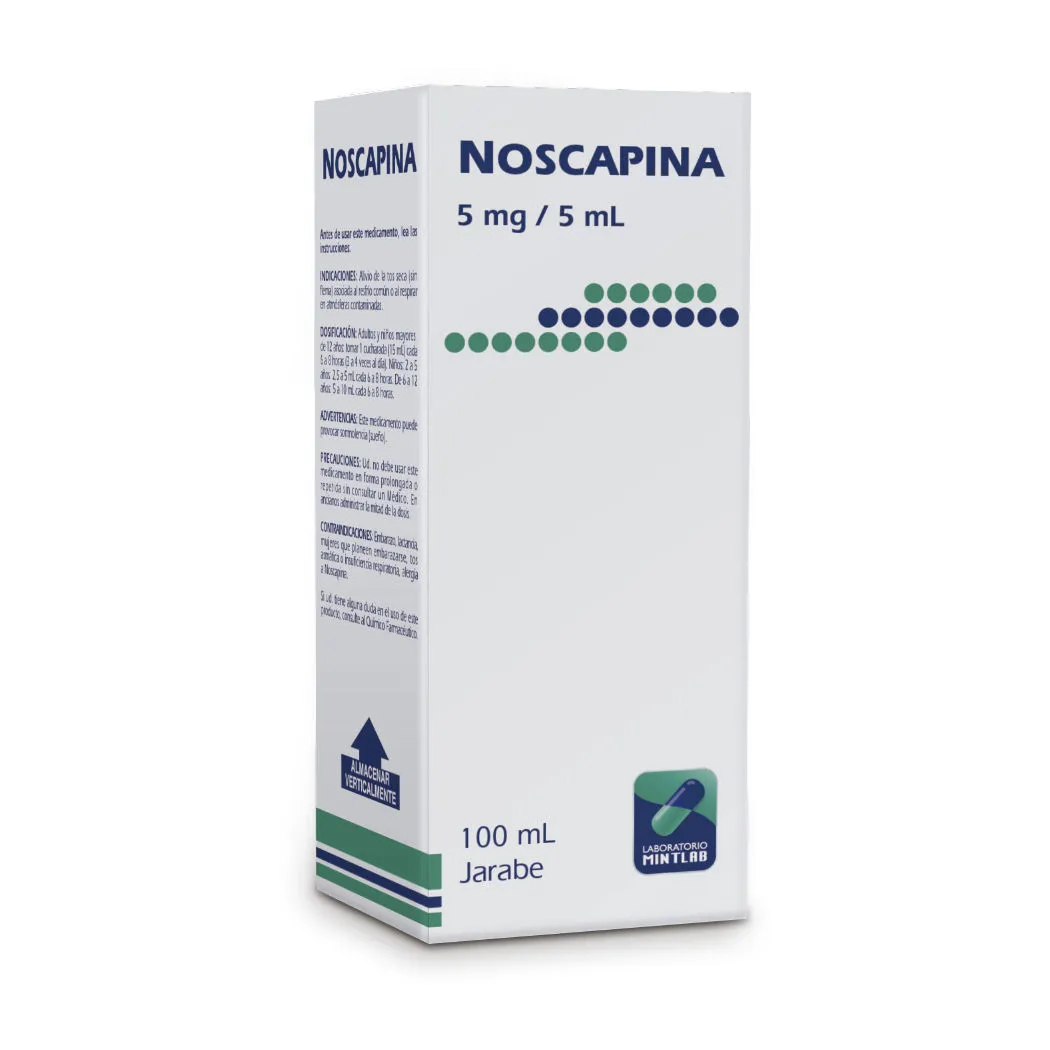 Noscapina 5 mg/5 mL Jarabe 100 mL - Mintlab