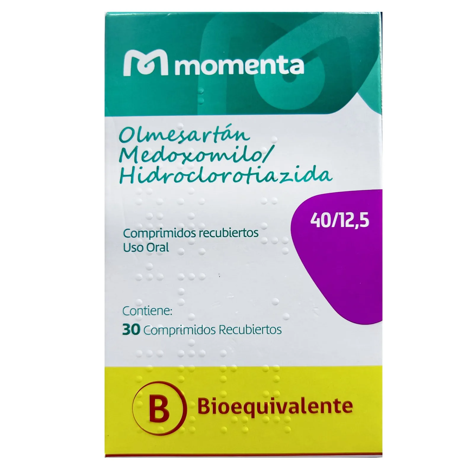 Olmesartán / Hidroclorotiazida 40/12.5 mg 30 Comprimidos - Momenta