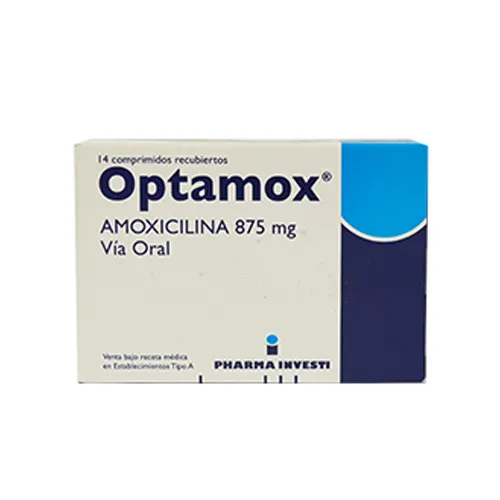 Optamox Amoxicilina 875 mg x 14 Comprimidos - Amoxicilina