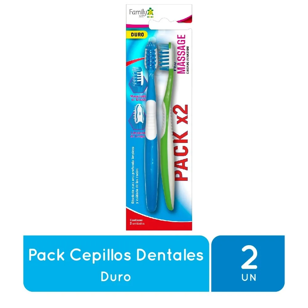Family Set Cepillo Dental Duro x2 - Pro Massage