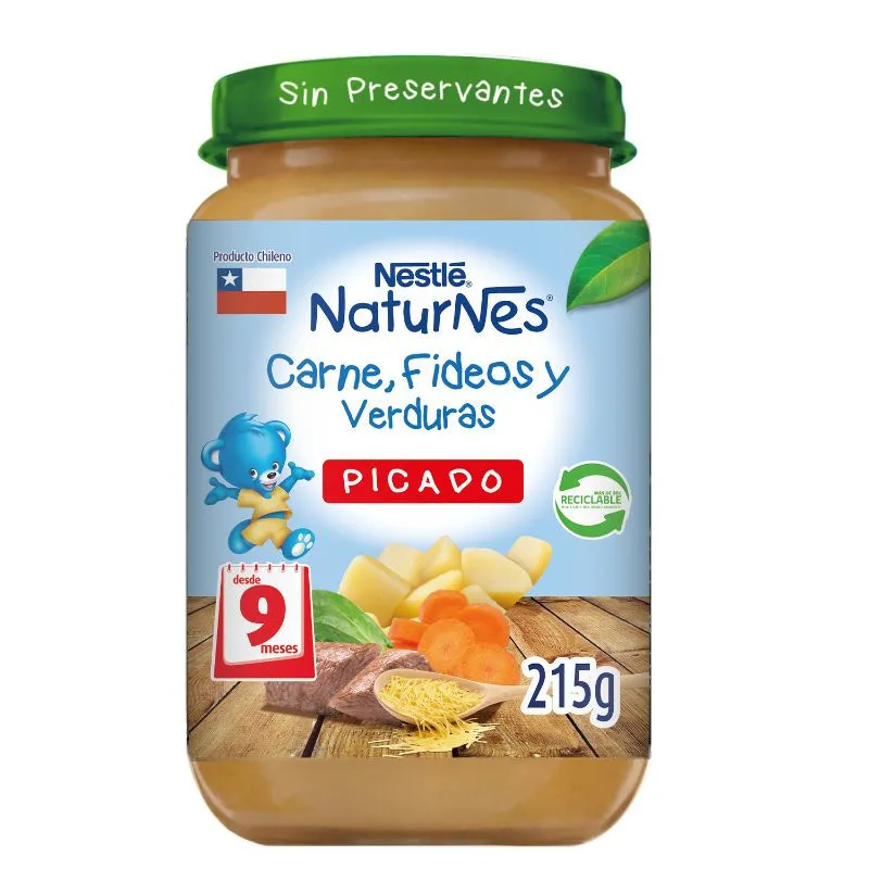 Nestlé NaturNes Picado Carne, Fideos y Verduras desde 9 meses 215 g