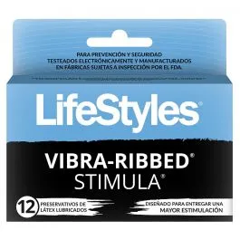 LifeStyles Vibra-Ribbed Stimula 12 Preservativos