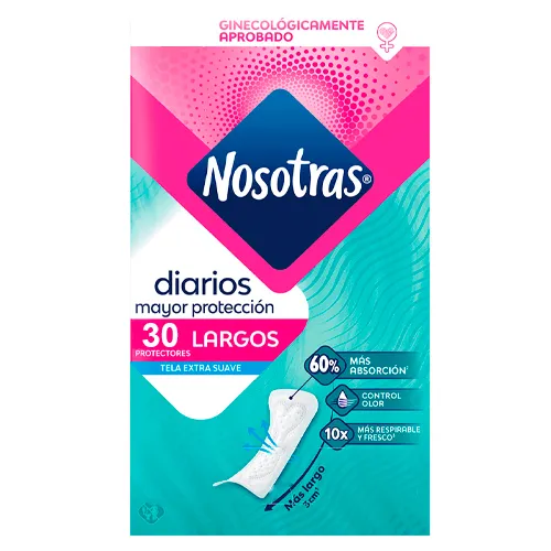 Nosotras Protector Diario Largos 30 Unidades