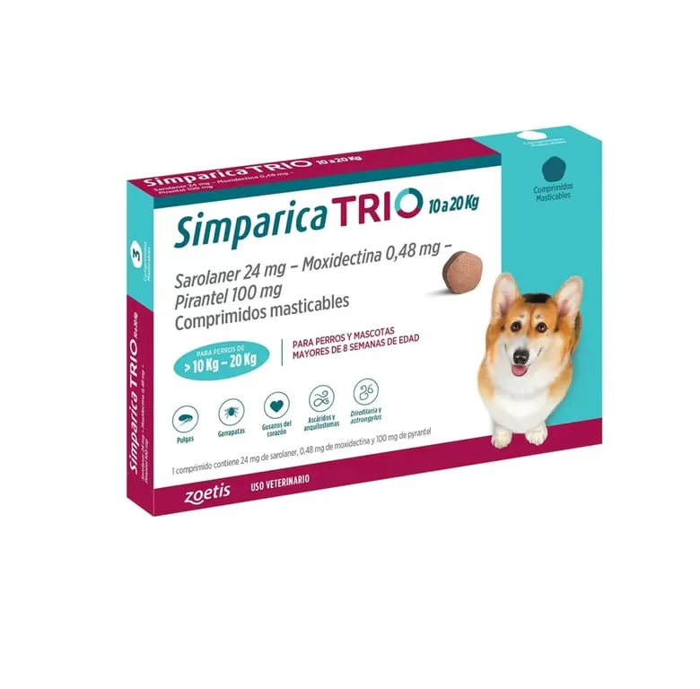 Simparica Trio 10-20 kg 3 Comprimidos Masticables