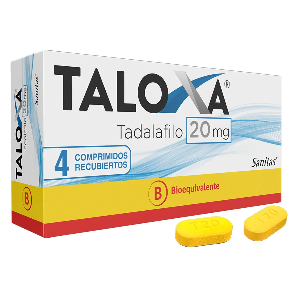 Taloxa 20 mg x 4 Comprimidos Recubiertos - Tadalafilo