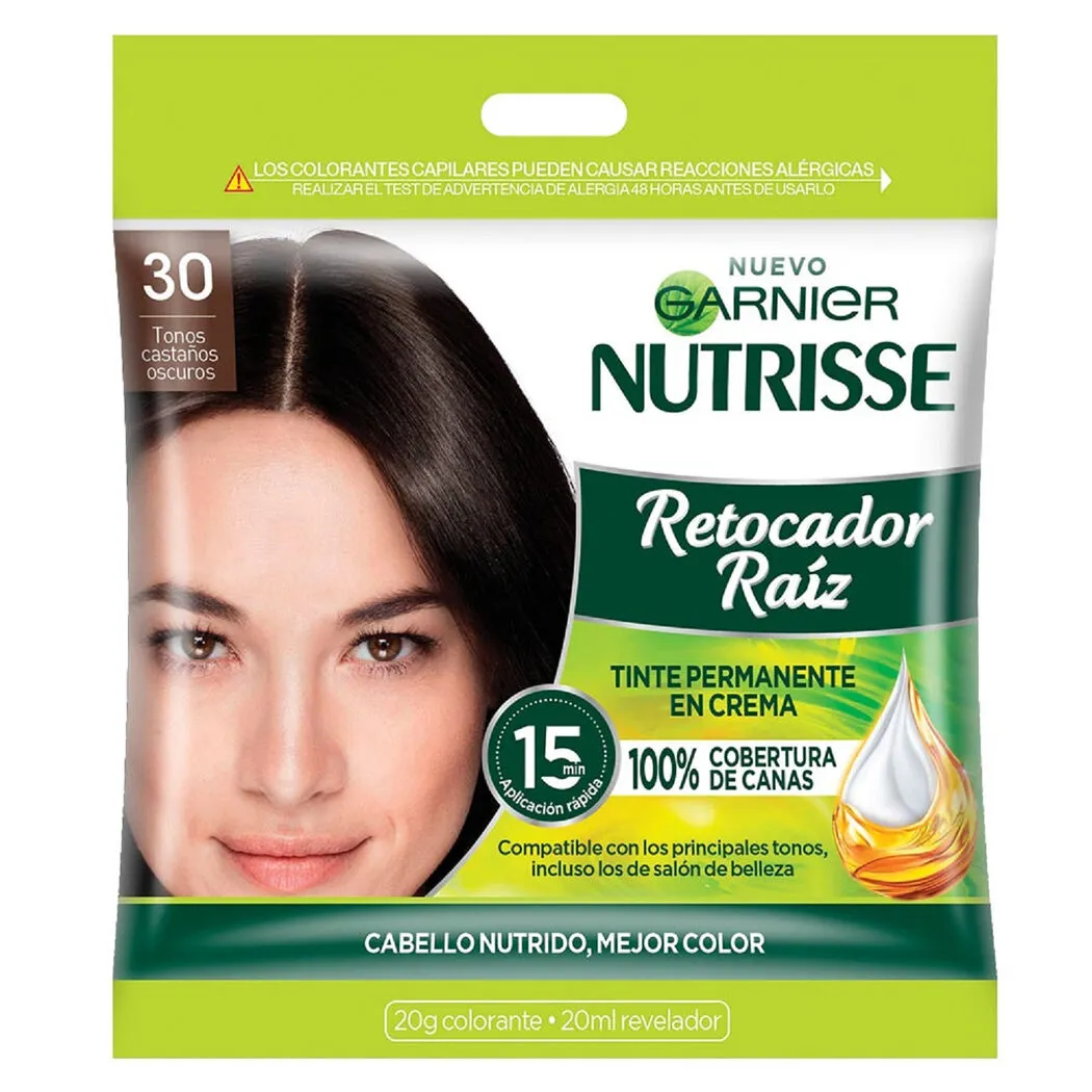 Garnier Nutrisse Retocador Raíz 3.0 Castaño Oscuro 20g+20ml
