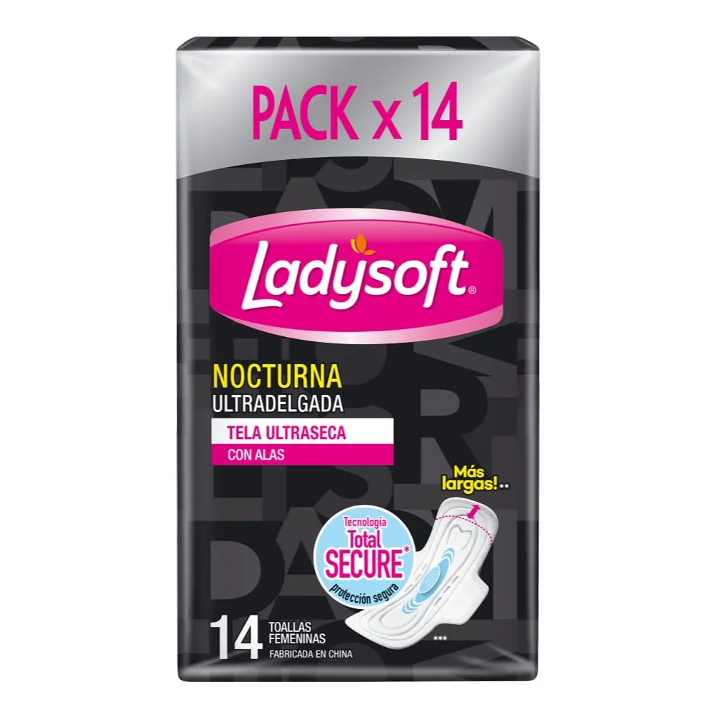 Ladysoft Nocturnas Ultradelgadas Tela Ultraseca 14 unidades