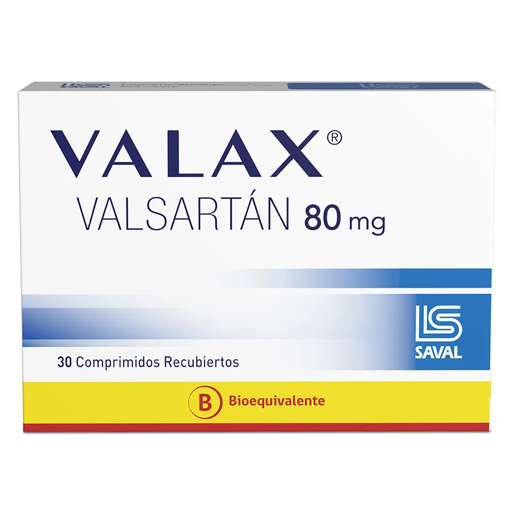 Valax 80 mg x 30 Comprimidos Recubiertos - Valsartán