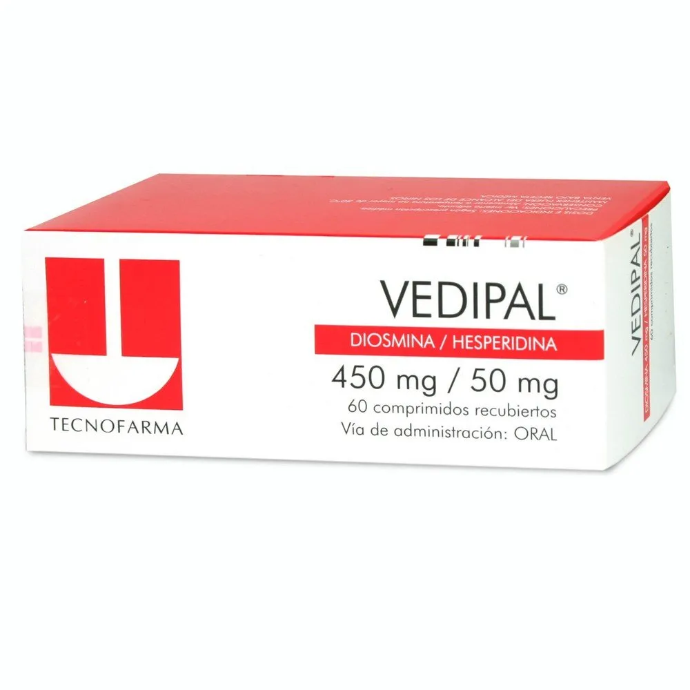 Vedipal 450 mg / 50 mg x 60 Comprimidos - Diosmina + Hesperidina